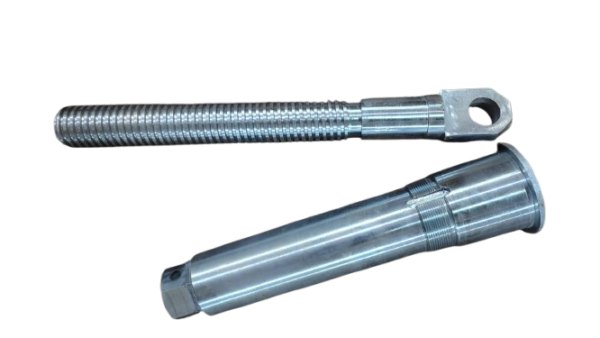 Threaded rod and cap nut for jaw crushers – strong and durable fasteners designed for secure connections in heavy-duty crushing operations.